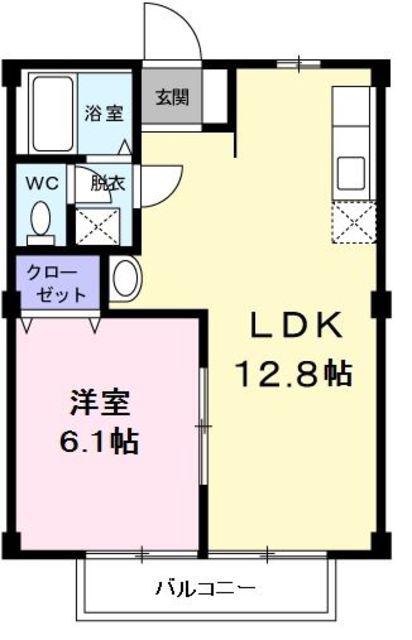 ニューシティー中芝(1LDK/2階)の間取り写真