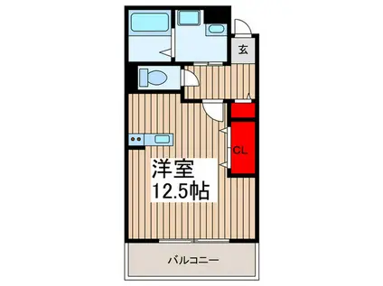 アドヴァンス(ワンルーム/2階)の間取り写真