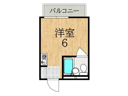 青葉ロイヤルハイツ(ワンルーム/2階)の間取り写真