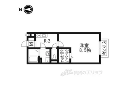 UNO HOUSE(1K/1階)の間取り写真