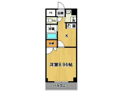 ソレイユ高野(1K/2階)の間取り写真