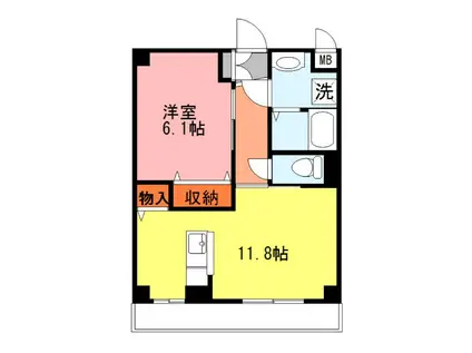 ビラビアンカ(1LDK/6階)の間取り写真