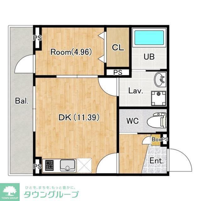 ラテンドール東千葉(1LDK/1階)の間取り写真