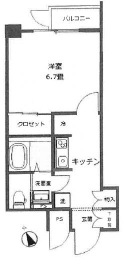 ライオンズマンション西巣鴨駅前(1K/2階)の間取り写真