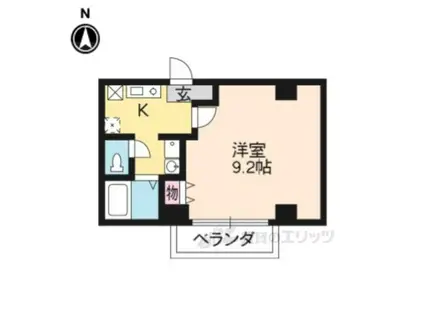 BELLE FORME平安(1K/9階)の間取り写真