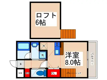 ハウスラティオ(ワンルーム/1階)の間取り写真