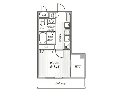 ウイング多摩川(1K/1階)の間取り写真