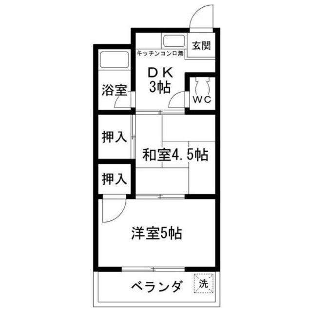 グリーンリッジ堺(2K/1階)の間取り写真