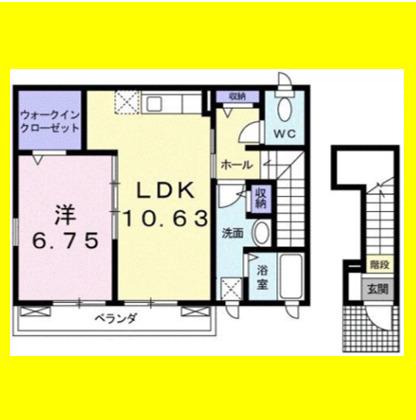 メニービュー(1LDK/2階)の間取り写真