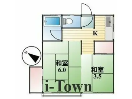 桜荘(1K/1階)の間取り写真