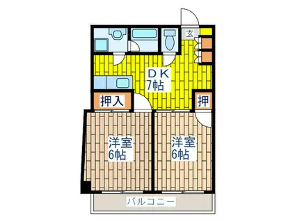 池上セントラルビル(2DK/5階)の間取り写真