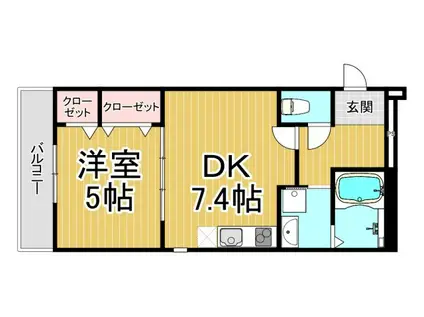 フジパレス伊丹北本町2番館(1DK/2階)の間取り写真