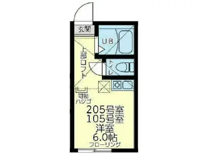 ユナイト生田マドンナストリート(ワンルーム/2階)の間取り写真