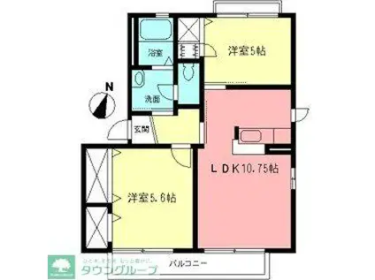 ファミリーエール(2LDK/2階)の間取り写真