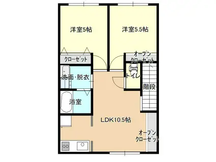 LIVRE AOI 上小松(2LDK/2階)の間取り写真