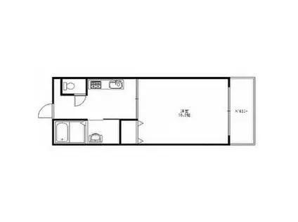 ブランクロスI(1K/3階)の間取り写真