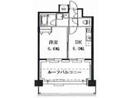 グランビュー六甲(1DK/9階)の間取り写真