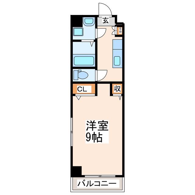 ヴェルデシオン(1K/2階)の間取り写真