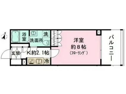 PLUME中野坂上(1K/6階)の間取り写真