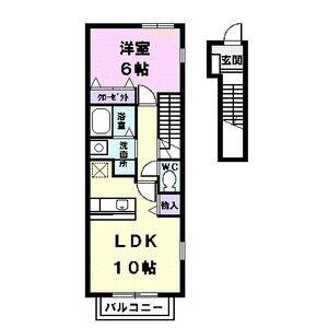 すまいらーくIV(1LDK/2階)の間取り写真