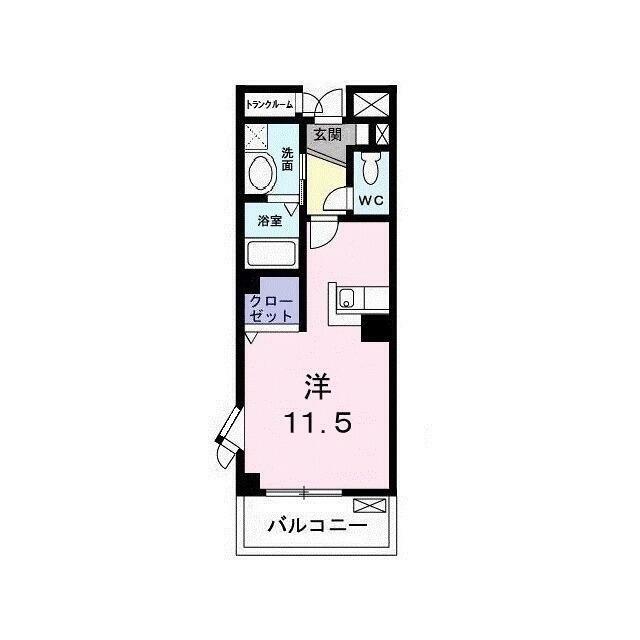 グリーンヒルズ大澤B(ワンルーム/2階)の間取り写真