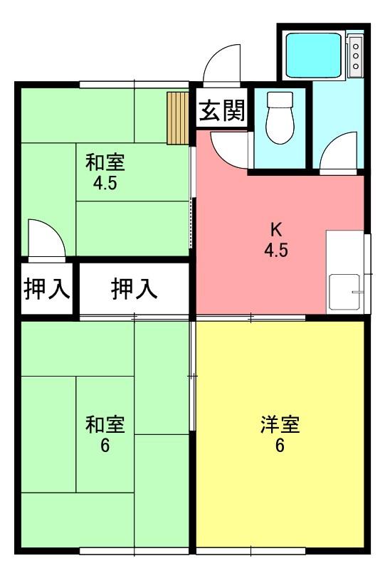 前澤荘(3K/1階)の間取り写真