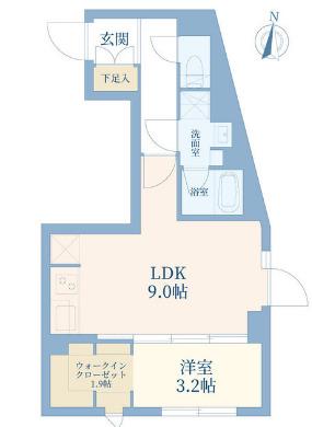 ウェルスクエア西大井(1LDK/4階)の間取り写真