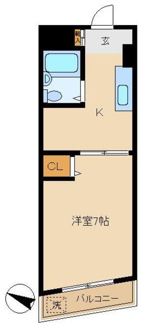 ニューハイム(1K/2階)の間取り写真