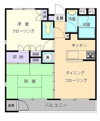 オーツーサカイ(2DK/1階)の間取り写真