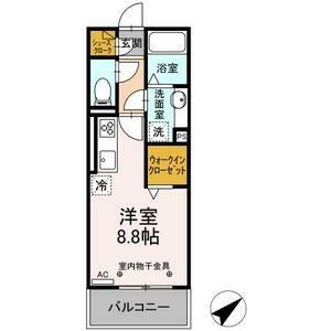 GRAND D-ROOM呼続(ワンルーム/3階)の間取り写真
