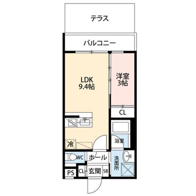 ESTRUTHKYOTOII(1LDK/1階)の間取り写真
