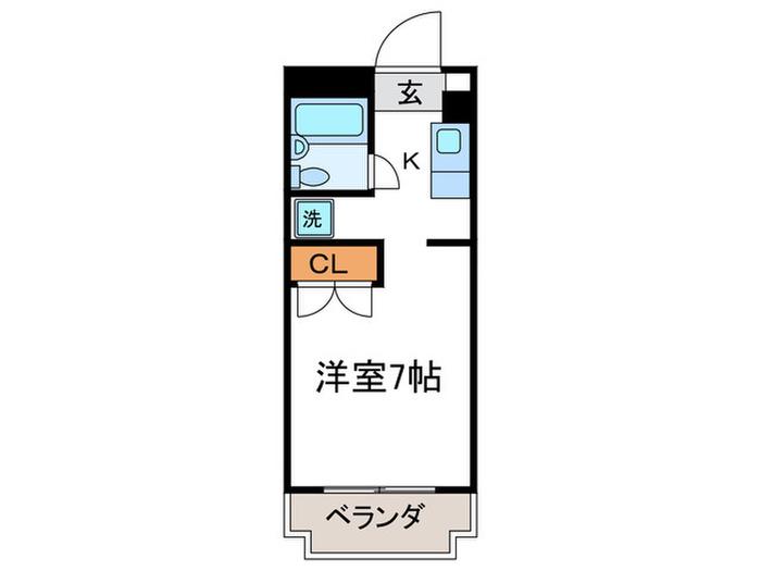 SUNCITY KYORITSU(1K/2階)の間取り写真