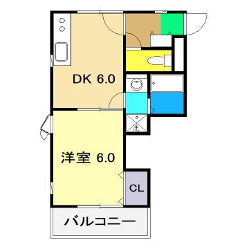 ドルチェ長崎(1DK/3階)の間取り写真