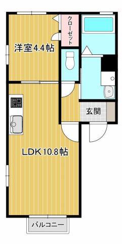 メルメゾン(1LDK/1階)の間取り写真