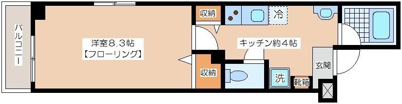 でいごハウス(1K/2階)の間取り写真