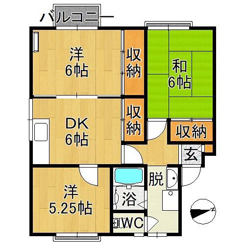 CEST LA VIE NAGASHIMA(3DK/2階)の間取り写真