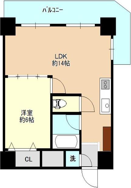 カーサ土佐堀(1LDK/8階)の間取り写真