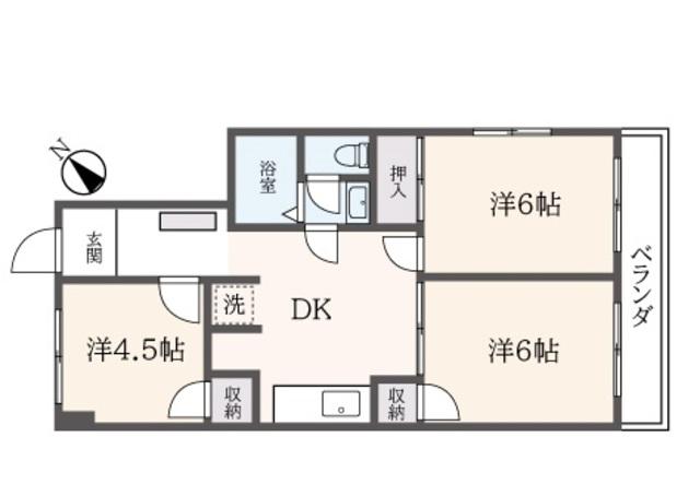 大竹ビル(3DK/4階)の間取り写真