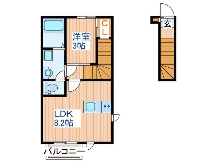エクシリア高砂(1LDK/2階)の間取り写真