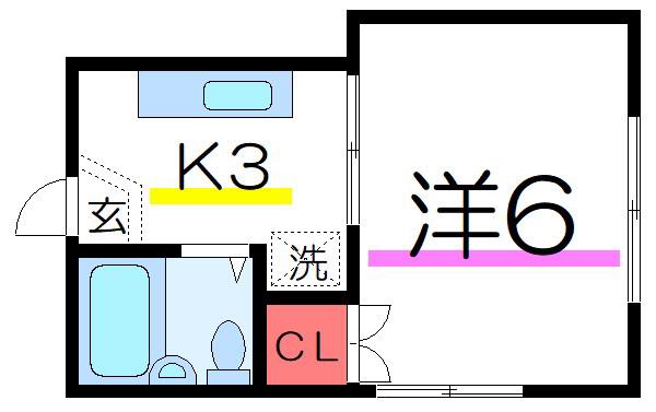 ファミーユ宮原(1K/2階)の間取り写真