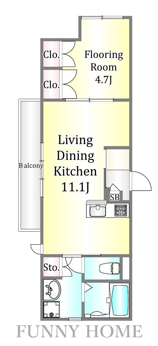 TERADA 祐天寺マンション(1LDK/3階)の間取り写真