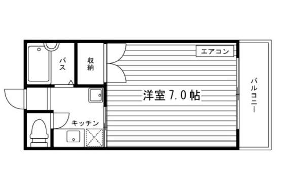 カナンハイツ津高(1K/3階)の間取り写真