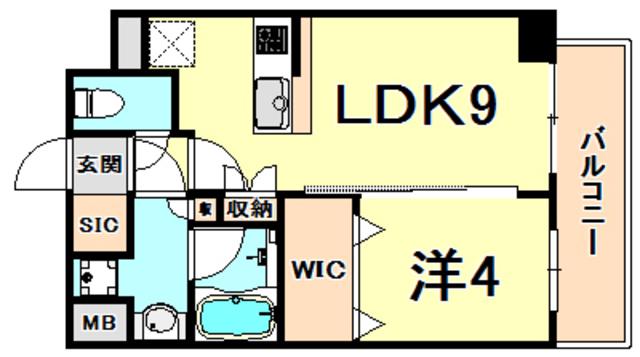 CASAFELICE今津(1LDK/5階)の間取り写真