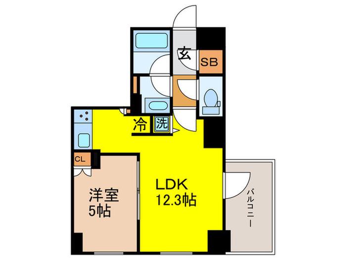ザ・パークハウス築地入船(1LDK/8階)の間取り写真
