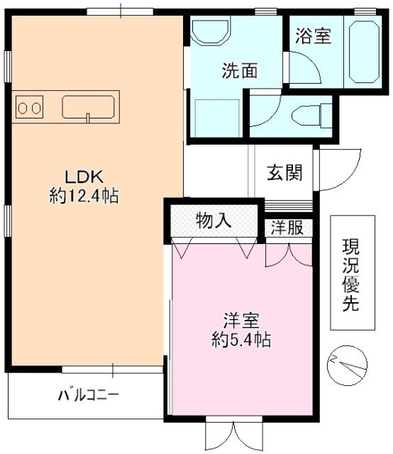 FILLO(1LDK/3階)の間取り写真