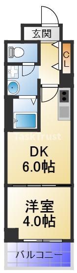 ヴィラナリ―豊秀(1DK/2階)の間取り写真