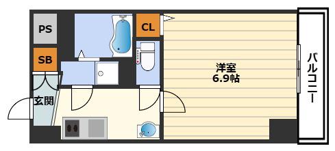 TREVANCE UMEDA(1K/10階)の間取り写真