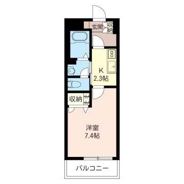 マストライフ馬橋西条(1K/3階)の間取り写真