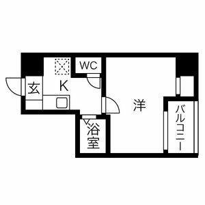 スカイコート文京湯島(1K/6階)の間取り写真