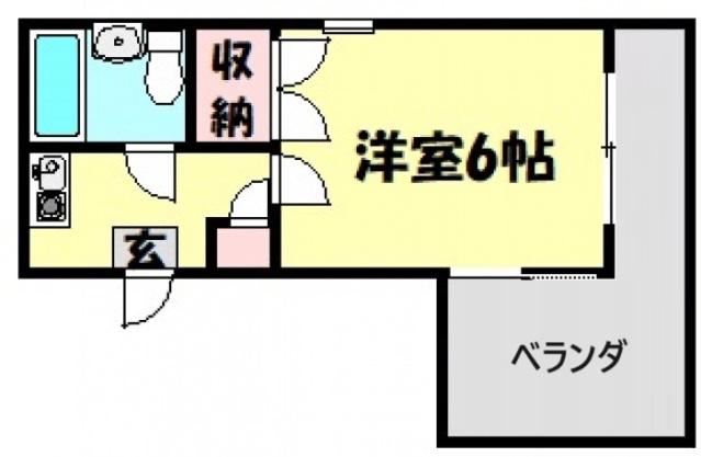 リーベ羽衣(1K/1階)の間取り写真